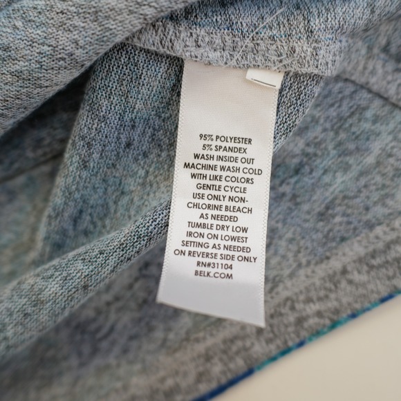 Kim Rogers PM Petite Teal Blue Rhinestone Scoop Neck Scrun 3/4 Sleeve Blouse Top - Picture 8 of 8